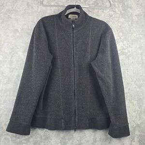 Vintage‎ J Crew Jacket Mens Medium Wool Blend Charcoal Gray Full Zip Sweater